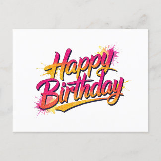 Cartão Postal De Convite Elegant Happy Birthday Invitation