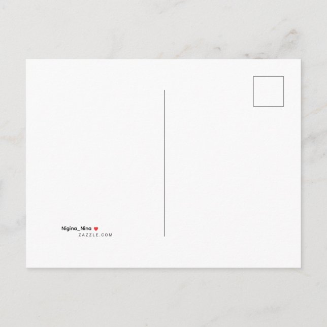 Cartão Postal De Convite Elegant Wildflower Meadow Line Art (Verso)