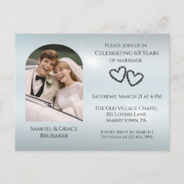 Cartão Postal De Convite Elegante Aniversário de Casamento de 60 Anos com D