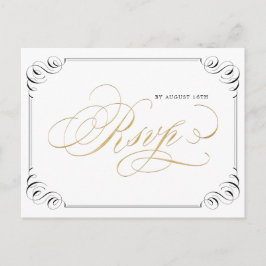 Cartão Postal De Convite Elegante casamento vintage de caligrafia florescen