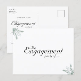 Cartão Postal De Convite Elegante Eucalyptus Floral Salvar O Noivado De Dat