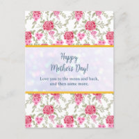 Elegante Floral em Aquarela para Feliz Dia das Mãe