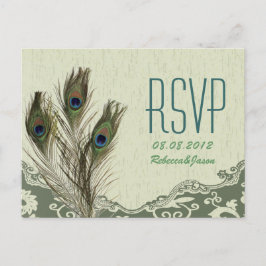 Cartão Postal De Convite elegante resposta de casamento vintage country ver