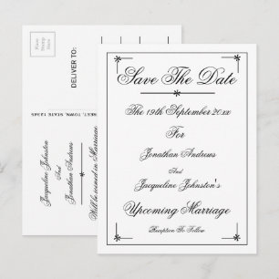 Cartão Postal De Convite Elegante Romântico Salve O Cartão-Postal De Convit