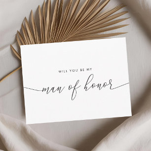 Cartão Postal De Convite Elegante Rústico Lace Você Será Meu Homem De Honra
