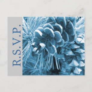 Cartão Postal De Convite elegantes pinhas de pinheiro para casamento de inv