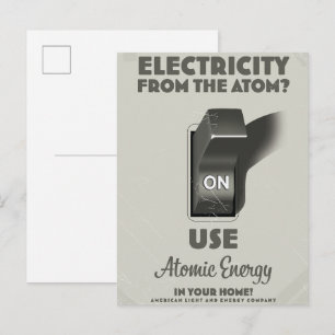 Cartão Postal De Convite Eletricidade do Atom
