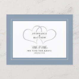 Cartão Postal De Convite Elopement Nós Ligamos O Nó Sr. & Sra. Dusty Blue