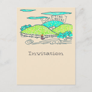 Cartão Postal De Convite Em algum lugar / Algum tempo