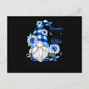 Cartão Postal De Convite Em Novembro, Vestimos Consciência da Diabetes Azul