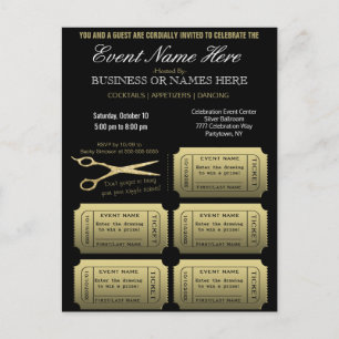 Cartão Postal De Convite Empresa ou Corporação com Raffle