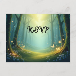 Cartão Postal De Convite Encantada Sunlit Glimmer Grove