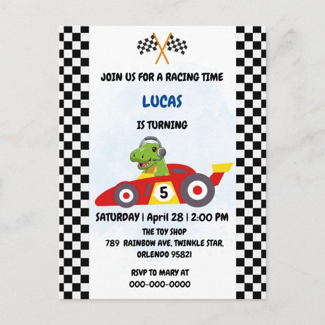 Cartão Postal De Convite Engraçado Festa de aniversário de caça de garotos  (Frente)