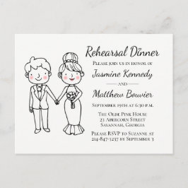 Cartão Postal De Convite Ensaio de Casamento Branco Negro de Noiva de Carto