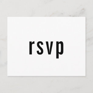 Cartão Postal De Convite Entrada RSVP de Janto de Recepção Simples Minimali