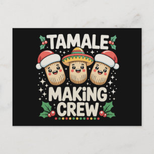 Cartão Postal De Convite Equipe de Confecção de Tamales Temporada de Natal