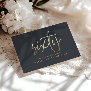 Cartão Postal De Convite Escrito simples de na moda elegante do aniversário