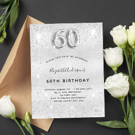 Cartão Postal De Convite Espelhos de prata de 60 anos glamourosos elegantes
