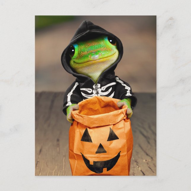 Cartão Postal De Convite Esqueleto de Gecko (Frente)