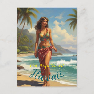 Cartão Postal De Convite Estilo Vintage Viagem Honolulu Médio Havaiano - Pa