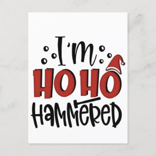 Cartão Postal De Convite Estou Ho Ho Bebado  Piada Natalina de Bebida