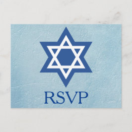 Cartão Postal De Convite Estrela de Davi RSVP judaico