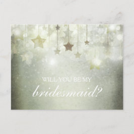 Cartão Postal De Convite Estrelas Brilhantes Você Será Minha Porta-Voz