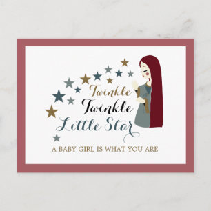 Cartão Postal De Convite Estrelas de queda elegantes, Chá de fraldas de me