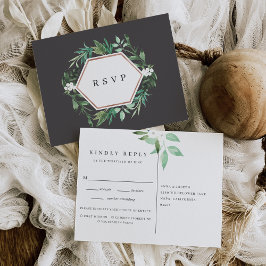 Cartão Postal De Convite Estufa | Watercolor Botanical Meal Choice RSVP