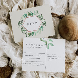 Cartão Postal De Convite Estufa | Watercolor Botanical Meal Choice RSVP