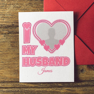 Cartão Postal De Convite Eu Amo Meu Marido Personalizado – Adicionar Foto e