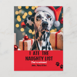 Cartão Postal De Convite Eu comi Férias Vermelhas de Natal Pet List