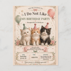Cartão Postal De Convite Eu Não Gosto da Minha Festa de Aniversário