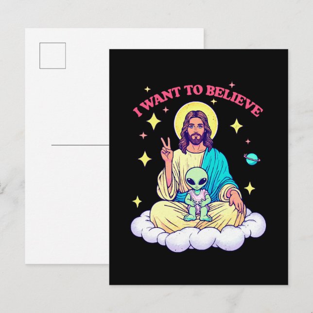 Cartão Postal De Convite Eu Quero Acreditar (Frente/Verso)