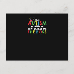Cartão Postal De Convite Eu Tenho Autismo E Isso Me Faz O Chefe