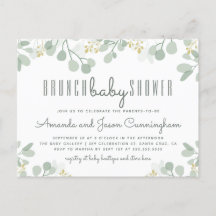 Eucalyptus Foliage Botanical Brunch Chá de fraldas