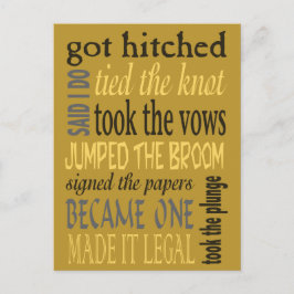 Cartão Postal De Convite Eufemismos Festa de Casamento Pós-Cerimônia