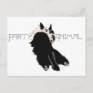 Cartão Postal De Convite Exausto Scottie Festa Animal