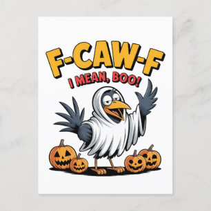 Cartão Postal De Convite F-Caw-F Quer Dizer Boo, Crânio Engraçado de Hallow