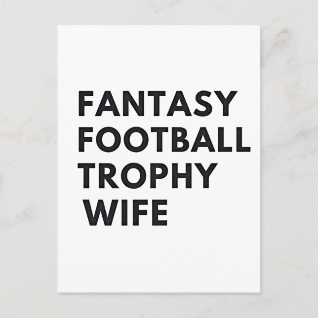 Cartão Postal De Convite Fantasy Futebol Trophy Wife Casais Engraçados (Frente)