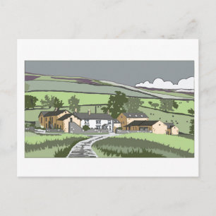 Cartão Postal De Convite Farmhouse da Cumbria