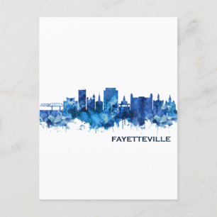 Cartão Postal De Convite Fayetteville Carolina do Norte - Skyline Blue