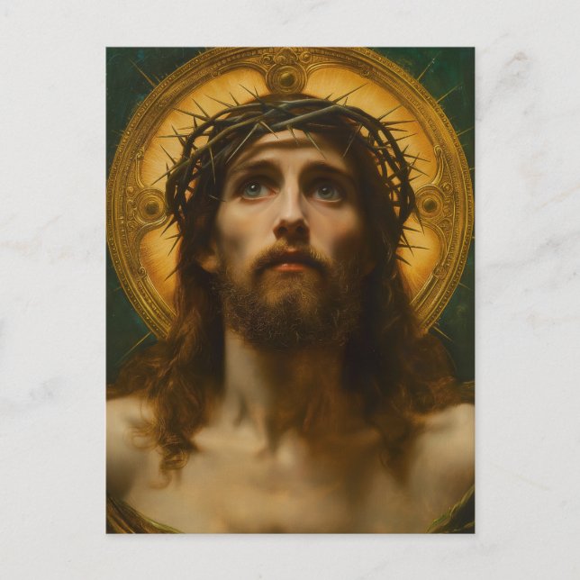 Cartão Postal De Convite Fé Esperança Amor | Jesus Cristo Presente Cristão (Frente)