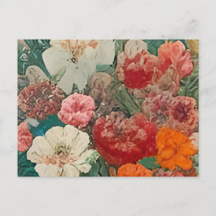 Cartão Postal De Convite fechamento de uma pintura de flores