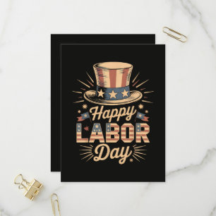 Cartão Postal De Convite Feliz Dia do Trabalho Comemoração Patriótica