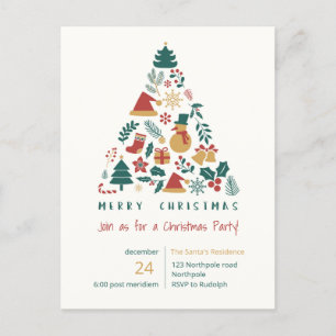 Cartão Postal De Convite Feliz do Natal Christnas inverno dezembro