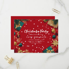 Cartão Postal De Convite Feliz Festa De Natal Salve A Data