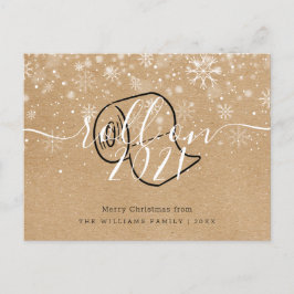 Cartão Postal De Convite Feliz Natal Ano Novo Rolar Russo Em Divertimento