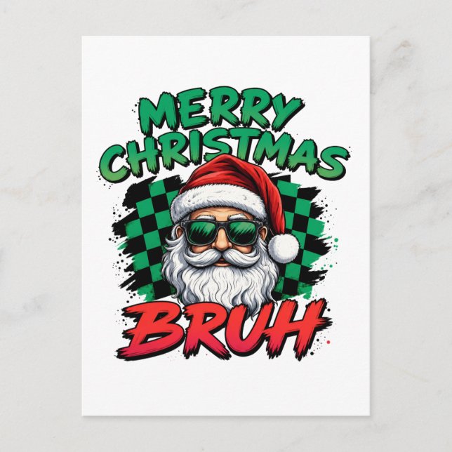 Cartão Postal De Convite Feliz Natal Bruh (Frente)