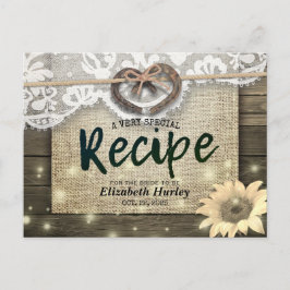 Cartão Postal De Convite Ferraduras Girassóis Receita de Chás de panela